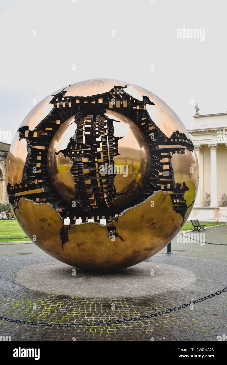 Sphere within Sphere located at the Vatican Museum, Italy Stock Photo