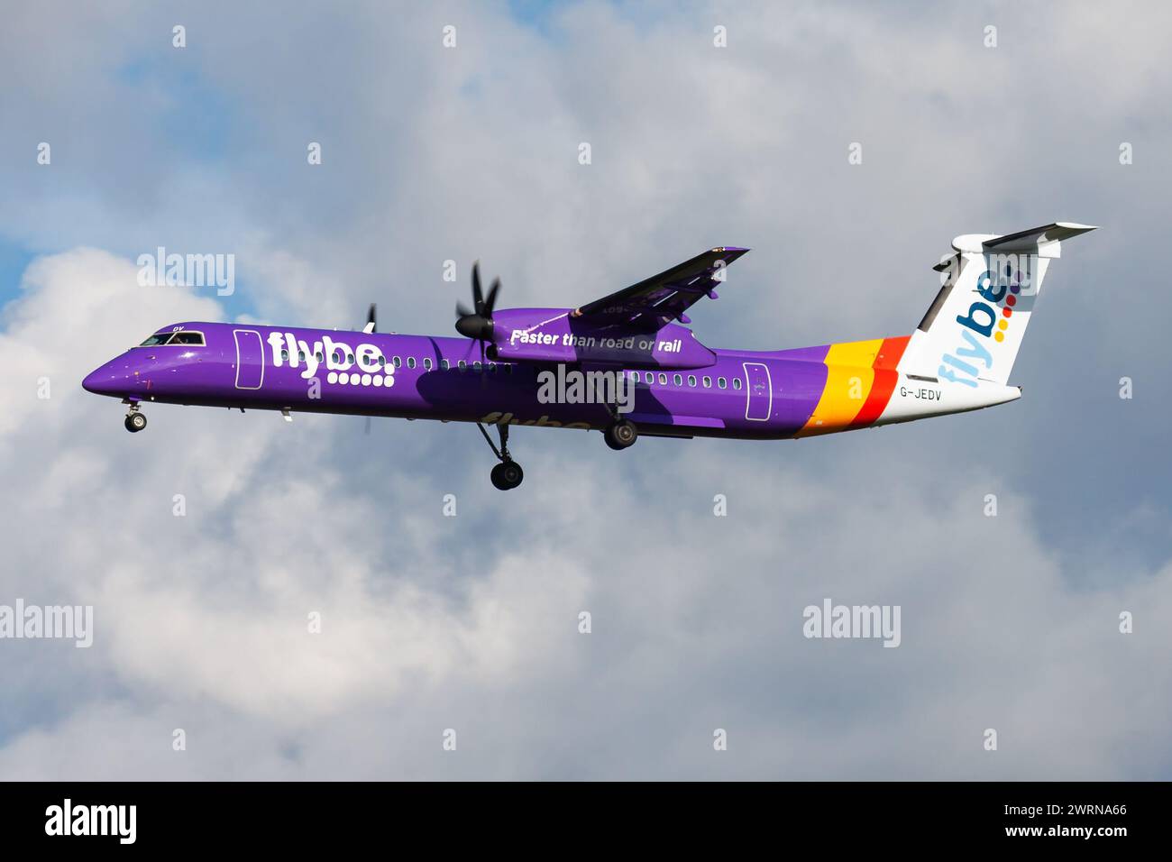 Amsterdam, Netherlands - August 14, 2014: Flybe passenger plane at airport. Schedule flight travel. Aviation and aircraft. Air transport. Global inter Stock Photo