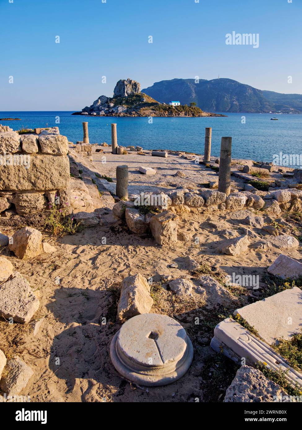 St. Stefanos Basilica Ruins and Kastri Island, Agios Stefanos Beach, Kos Island, Dodecanese, Greek Islands, Greece, Europe Copyright: KarolxKozlowski Stock Photo