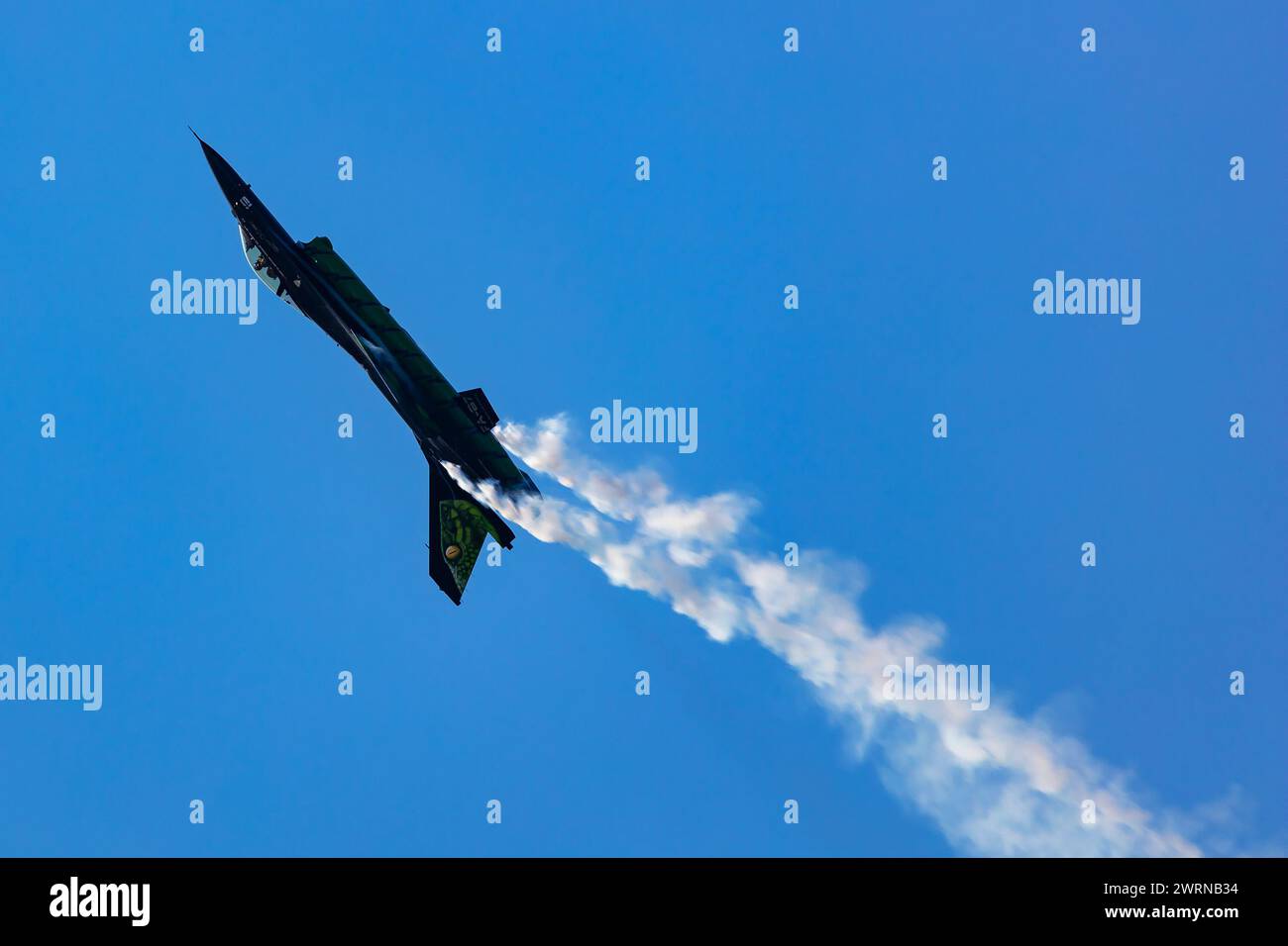 Radom, Poland - August 25, 2023: Belgian Air Force Lockheed F-16 Fighting Falcon fighter jet plane flying. Aviation and military aircraft. Stock Photo