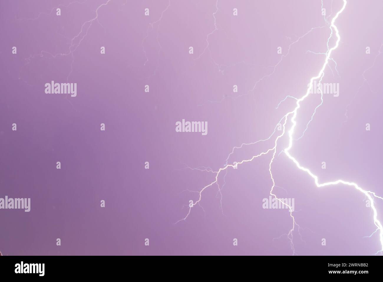 View of stormy sky with lightning strikes during thunderstorm Stock ...