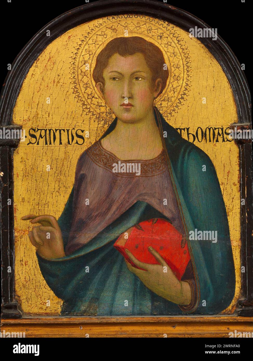 Saint Thomas, by Italian artist Simone Martini, Date:  ca. 1317–19; Tempera on wood Stock Photo