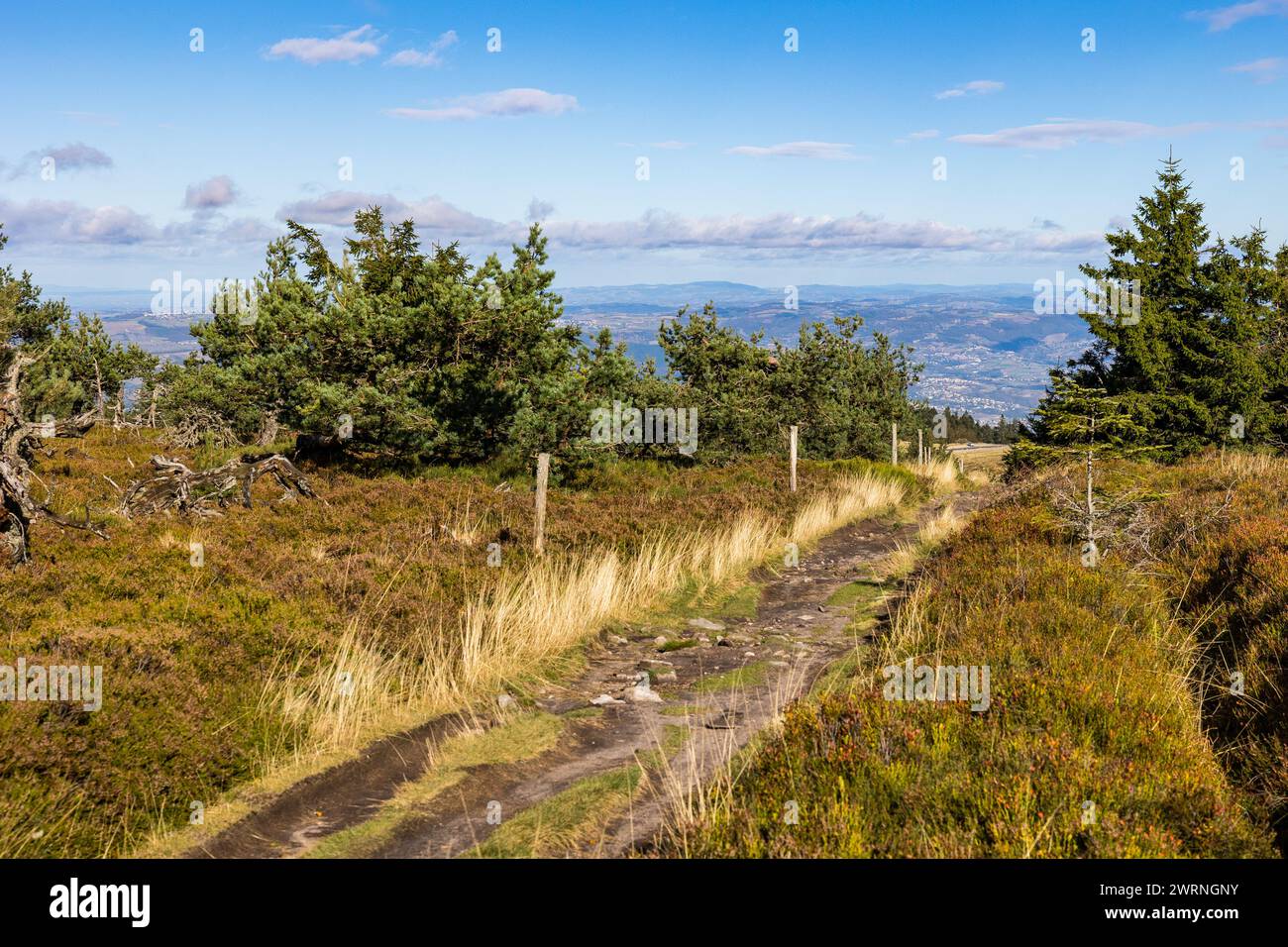 Chemin de randonnée près du Crêt de la Perdrix, dominant le parc ...