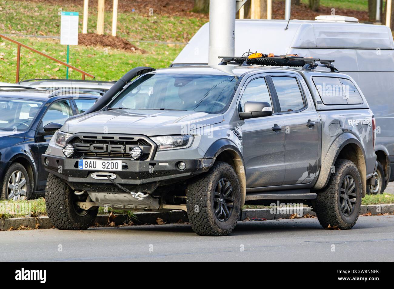 OSTRAVA, CZECH REPUBLIC - DECEMBER 19, 2023: Ford Ranger Raptor pickup parked on street in Ostrava Stock Photo