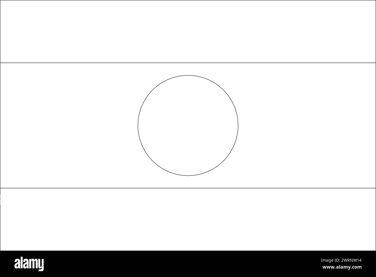 Laos flag - thin black vector outline wireframe isolated on white ...