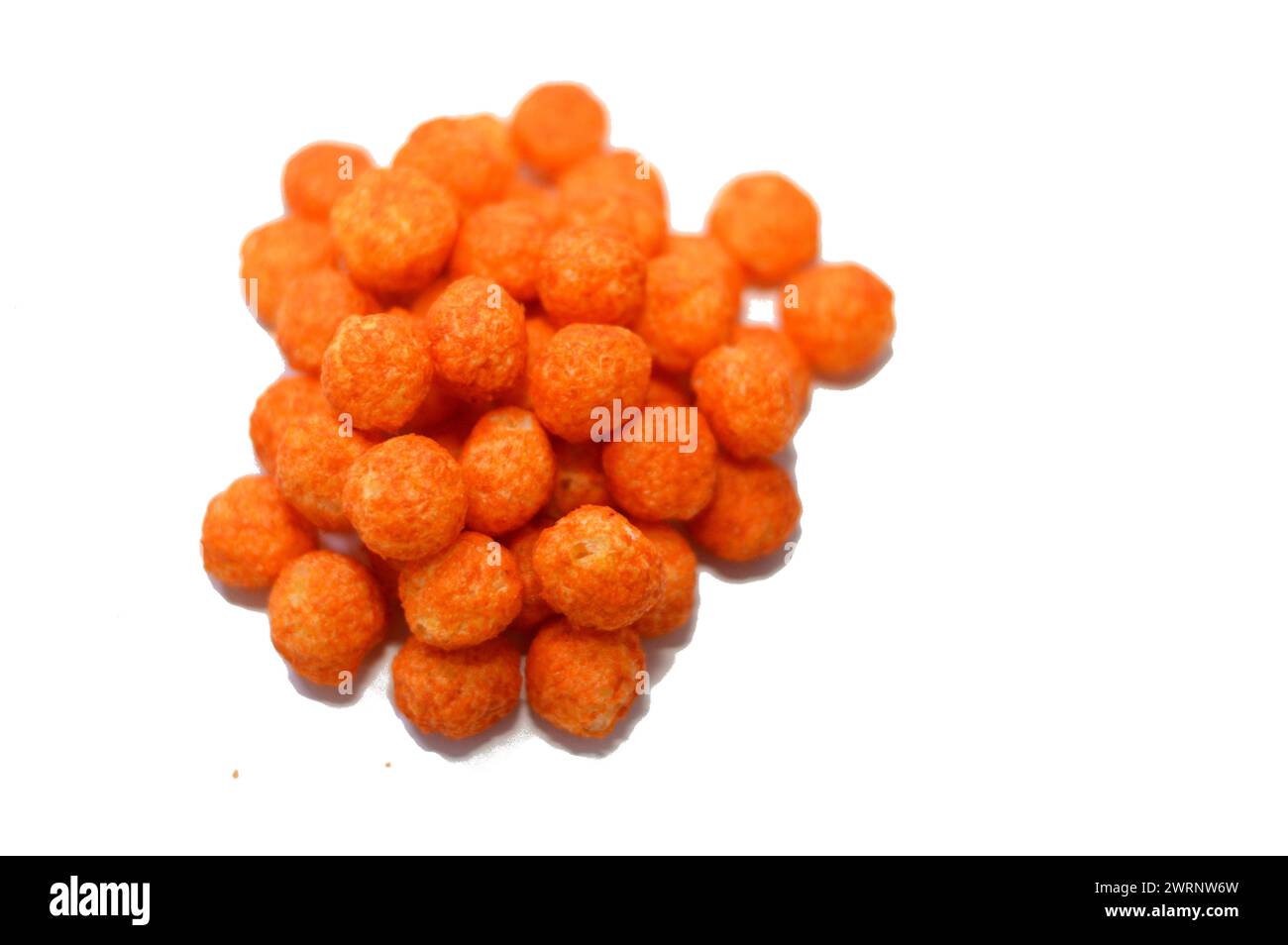 Deep fried cheese balls, cheesy fried balls snack, cheeseballs isolated on white background Stock Photo