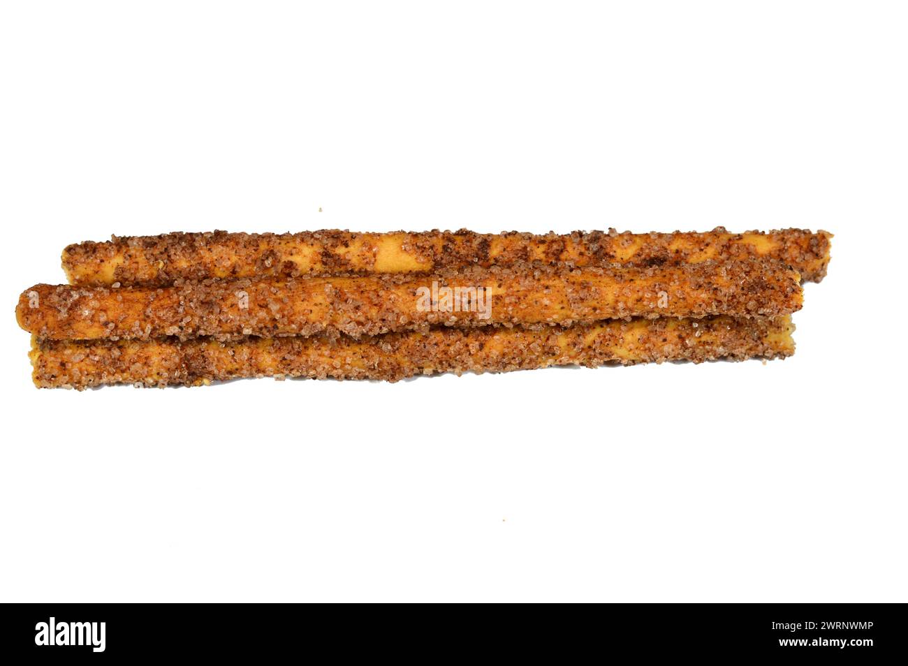 Brown sugar cinnamon breadsticks, grissini, grissino or dipping sticks, baton sale French sticks with cinnamon and topped with brown sugar, pencil-siz Stock Photo