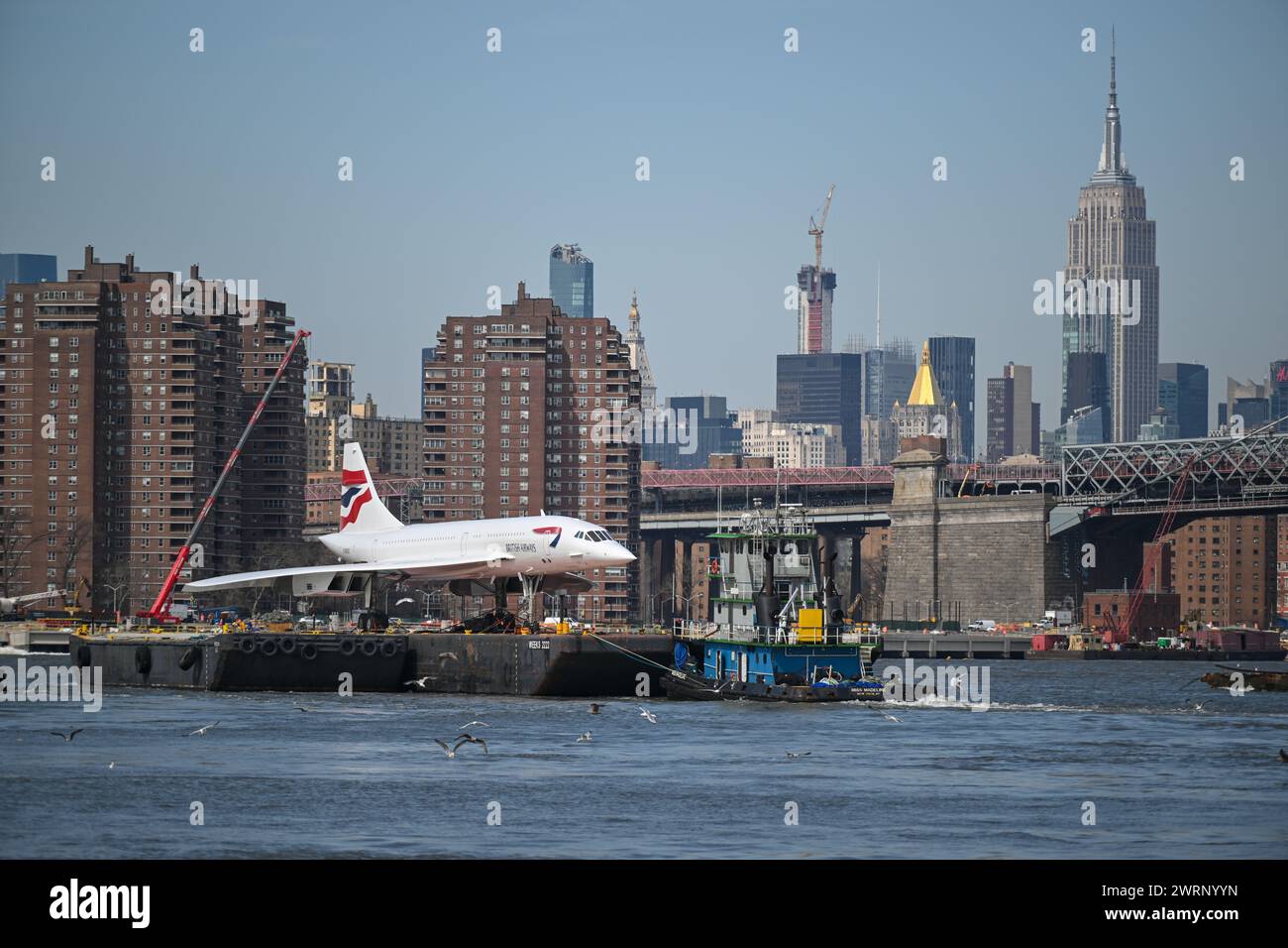 The Intrepid Museum's British Airways Concorde Rides On A Barge Down ...