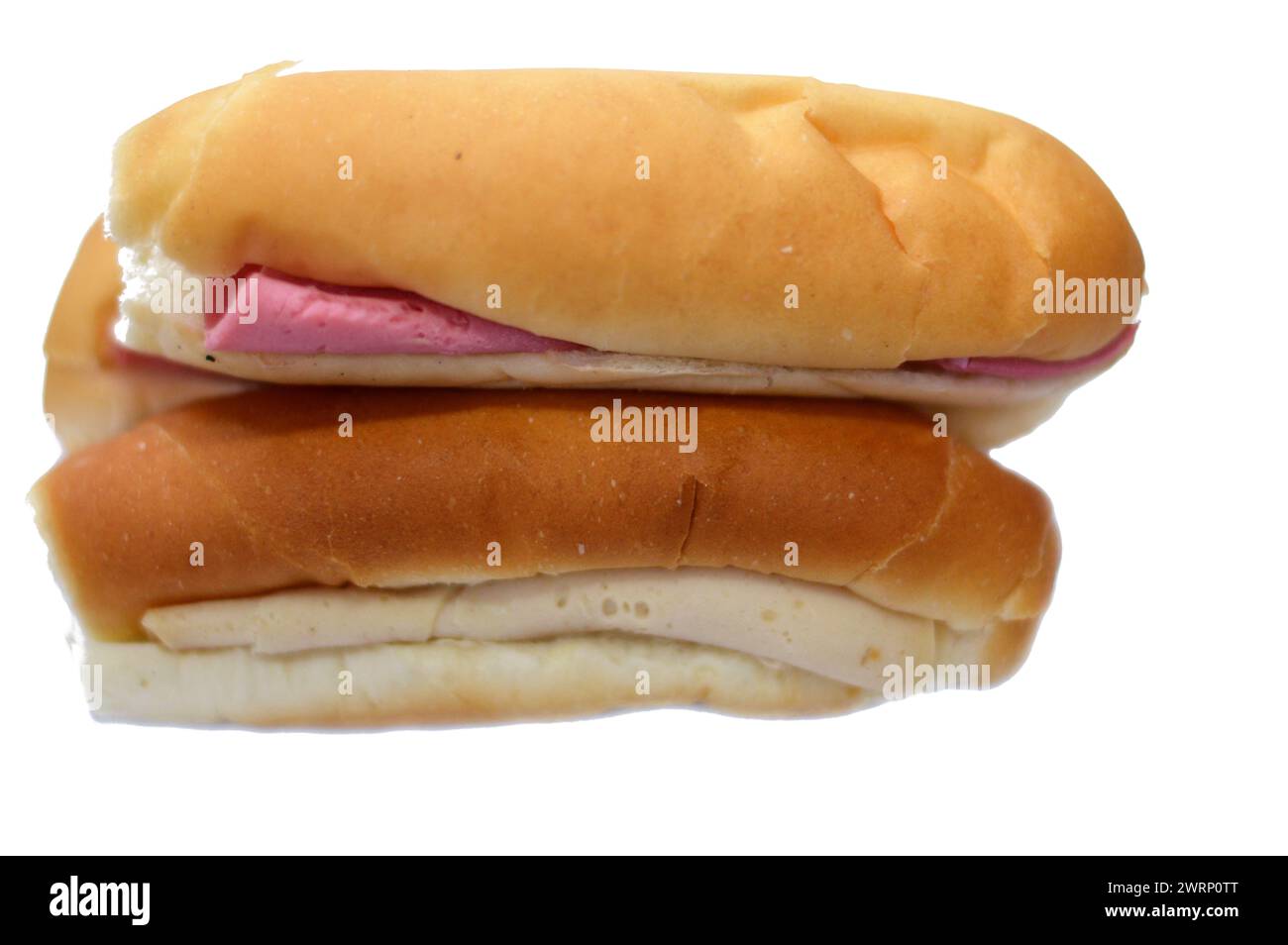 Sandwiches of Lunch meats, cold cuts, luncheon cooked sliced cold