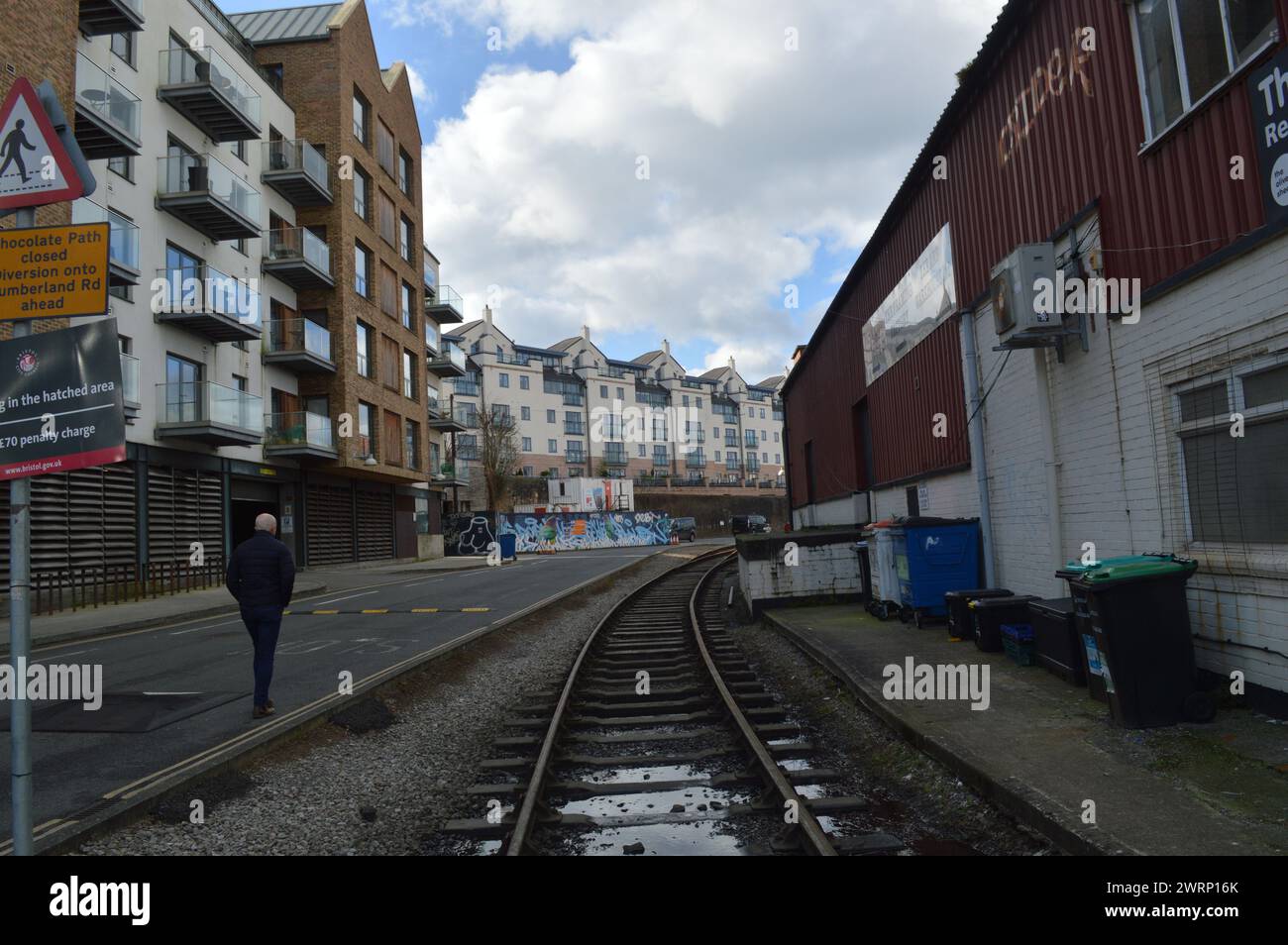 Bristol Harbour Buildings and Harbour Railway. Bristol, England, United Kingdom. 26th February 2024. Stock Photo