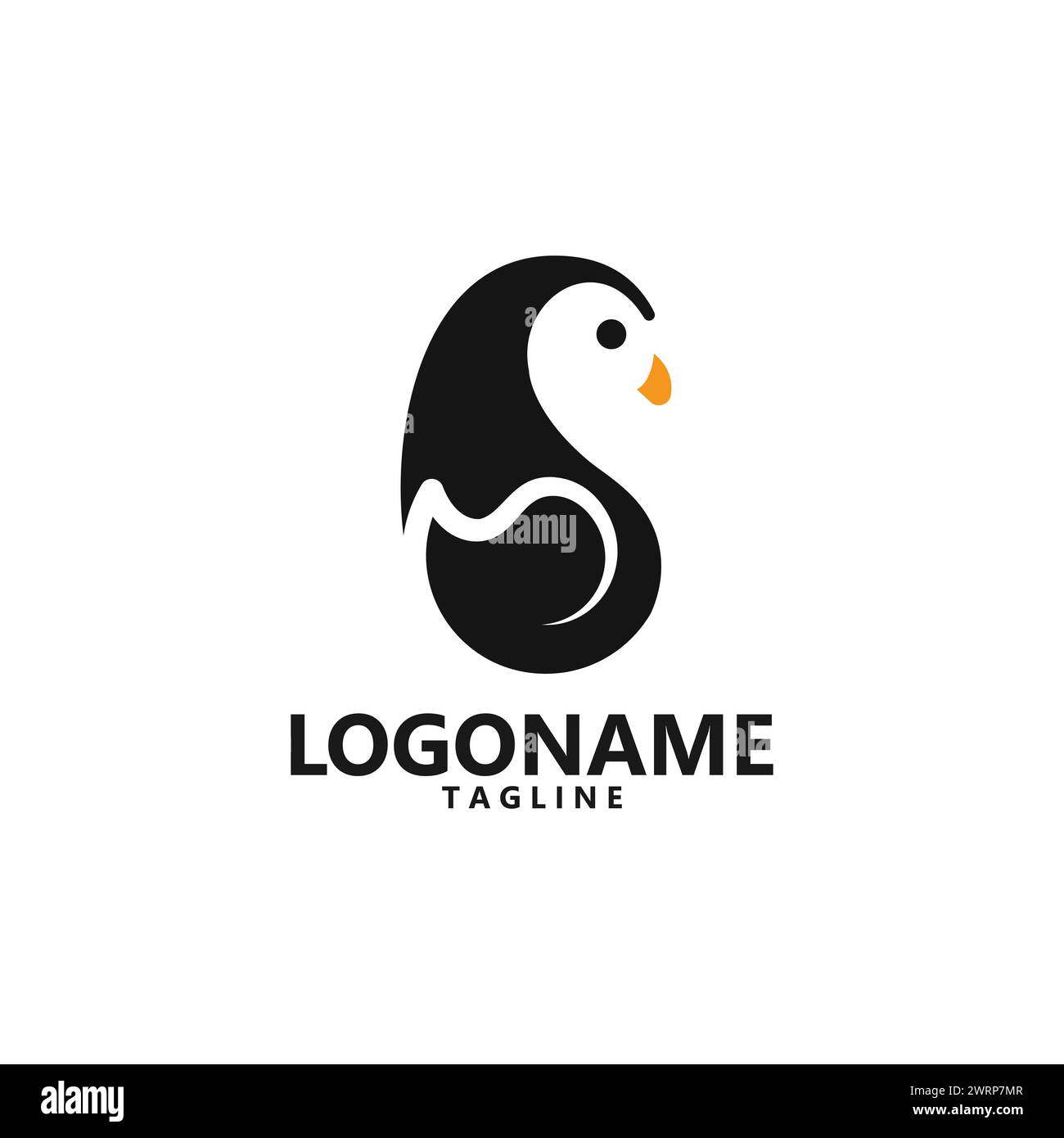 penguin duck isolated logo design vector Stock Vector