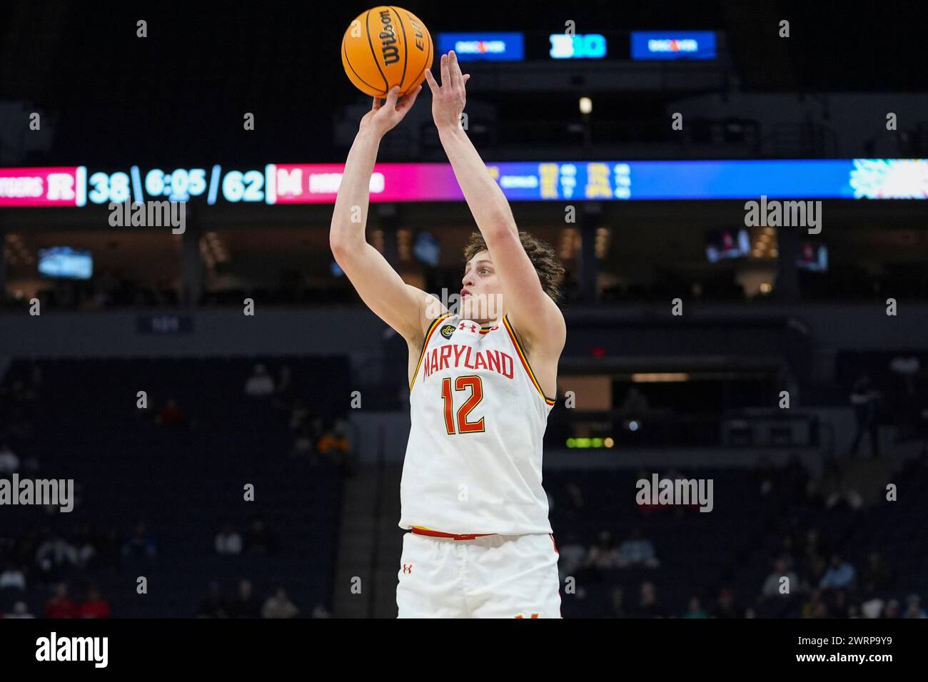 Maryland forward Jamie Kaiser Jr. shoots during the second half of the team's NCAA college