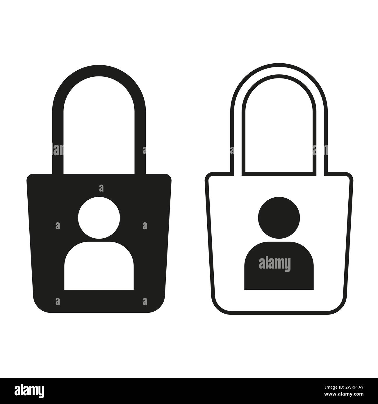 Personal Privacy Lock Icons. Vector illustration. EPS 10. Stock Vector