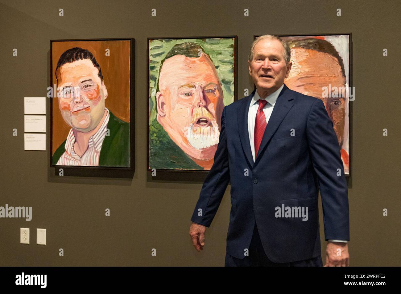 Former President George W Bush Tours An Exhibit Of His Paintings Of former-president-george-w-bush-tours-an-exhibit-of-his-paintings-of