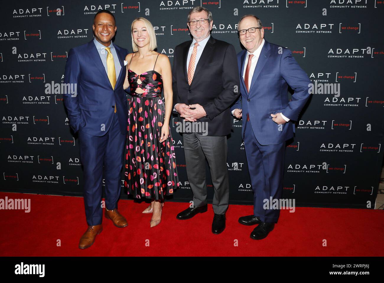 New York, United States. 13th Mar, 2024. Craig Melvin, Lindsay Czarniak, Michael Dowling and Jon Lekecky during the 2024 ADAPT Leadership Jon Lekecky during the 2024 ADAPT Leadership Awards held at Cipriani 42nd Street on March 13th in New York, NY (photo by Udo Salters/SIPA USA). Credit: Sipa USA/Alamy Live News Stock Photo