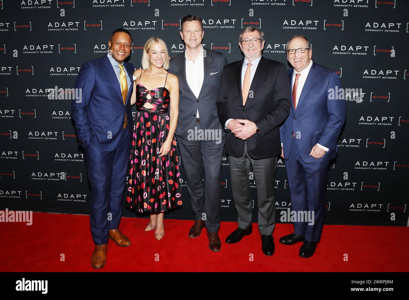 New York, United States. 13th Mar, 2024. Craig Melvin, Lindsay Czarniak, Willie Geist, Michael Dowling and Jon Lekecky during the 2024 ADAPT Leadership Awards held at Cipriani 42nd Street on March 13th in New York, NY (photo by Udo Salters/SIPA USA). Credit: Sipa USA/Alamy Live News Stock Photo