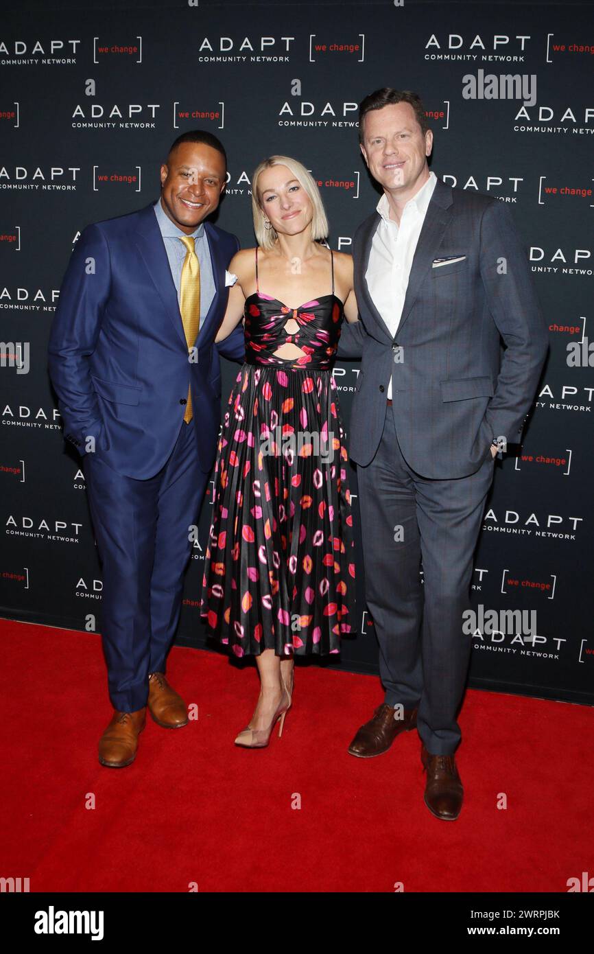 New York, United States. 13th Mar, 2024. Craig Melvin, Lindsay Czarniak, Willie Geist during the 2024 ADAPT Leadership Awards held at Cipriani 42nd Street on March 13th in New York, NY (photo by Udo Salters/SIPA USA). Credit: Sipa USA/Alamy Live News Stock Photo