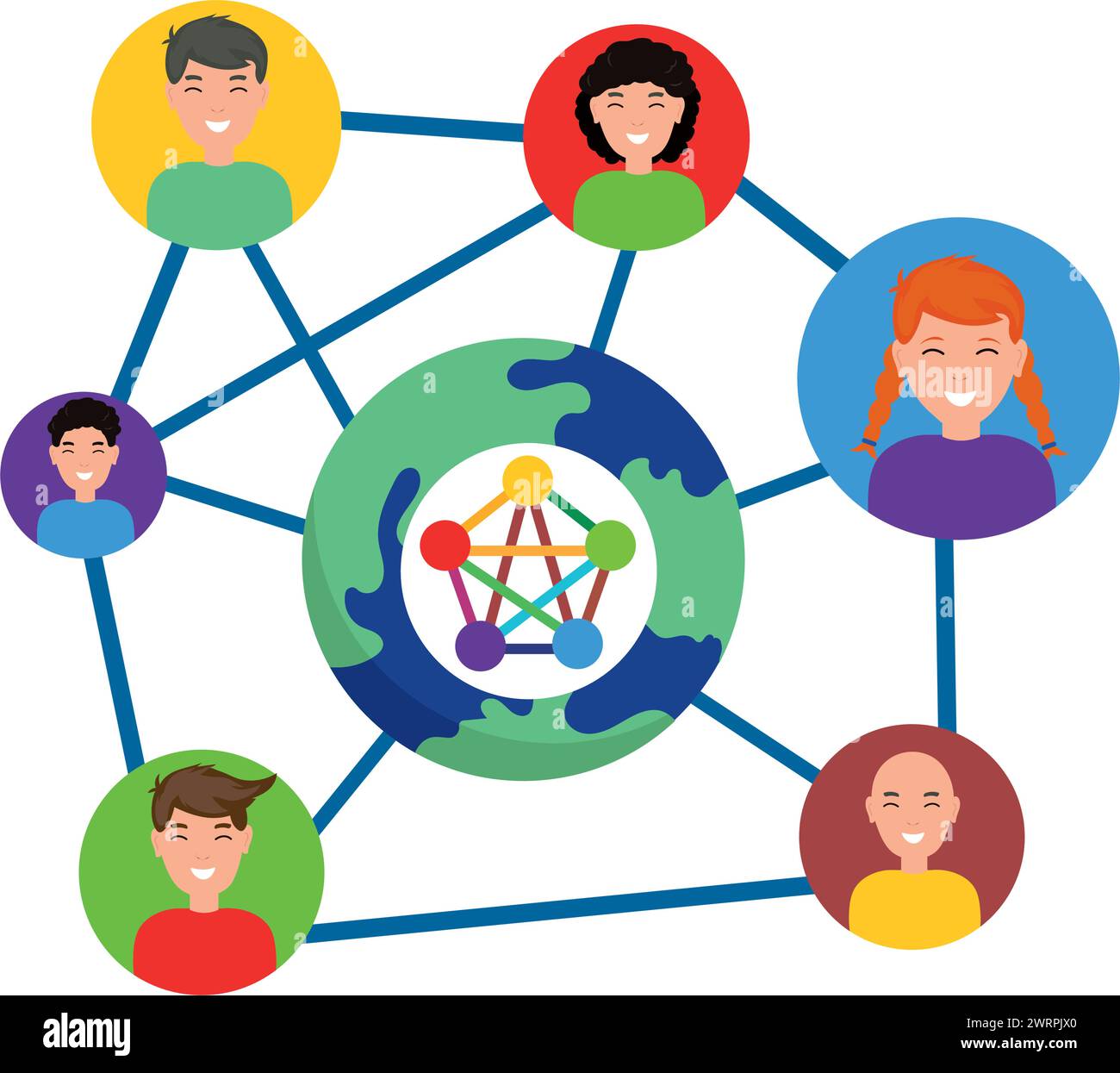 Interconnected world Stock Vector Images - Alamy