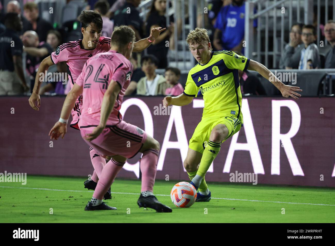 FORT LAUDERDALE, FL - MARCH 13: Nashville SC forward Jacob Shaffelburg ...
