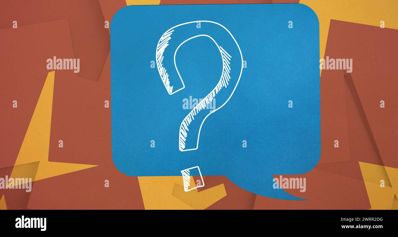 Image of question mark in comic speech bubble Stock Photo