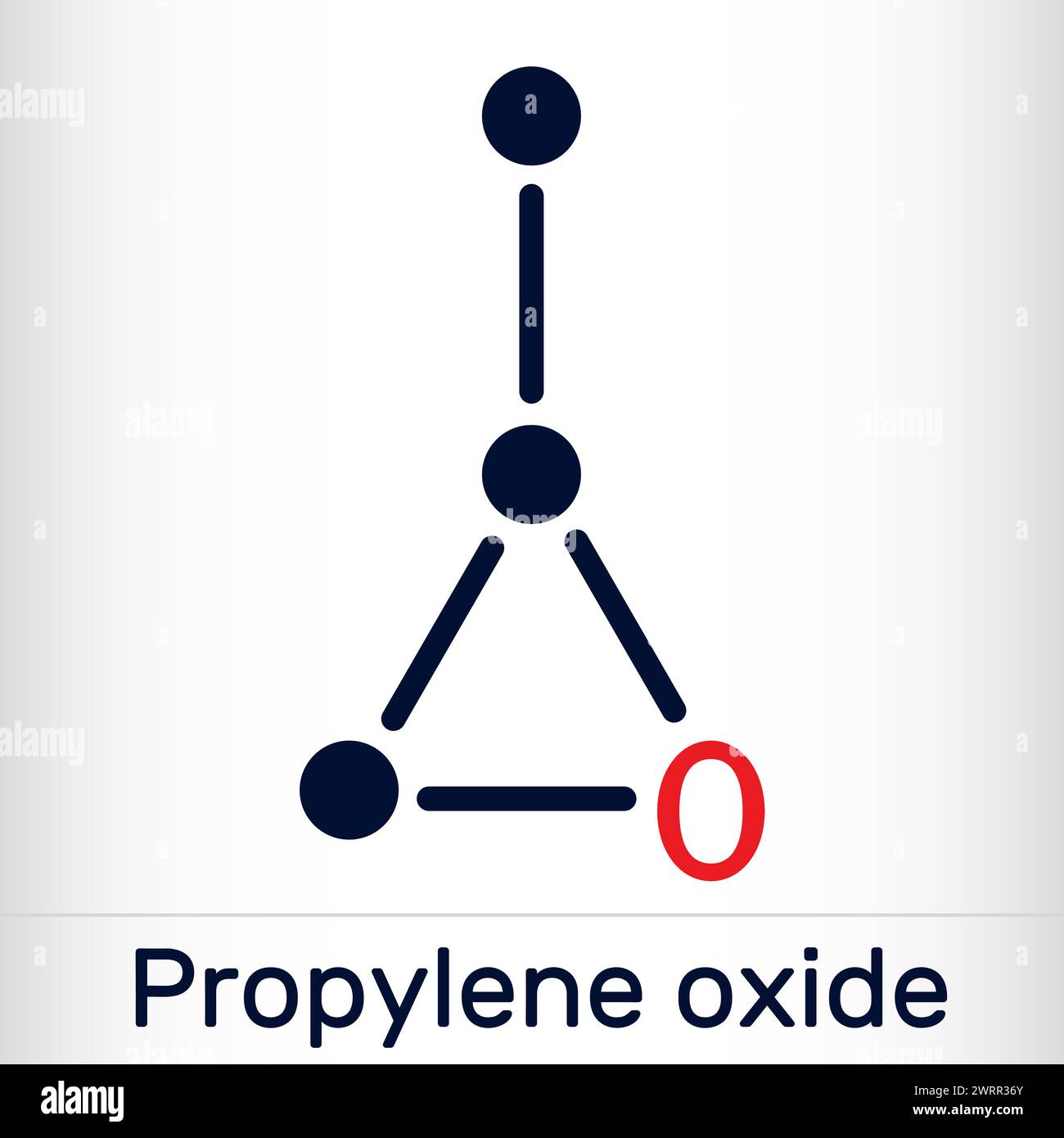 Propylene oxide molecule. Skeletal chemical formula. Vector ...