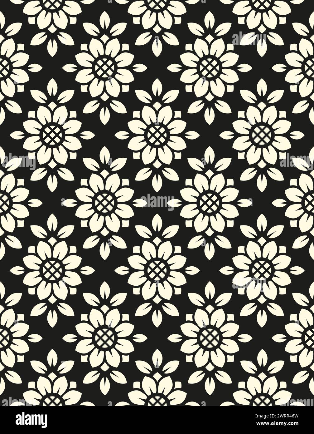 Retro floral diamond tile Stock Vector Images - Alamy