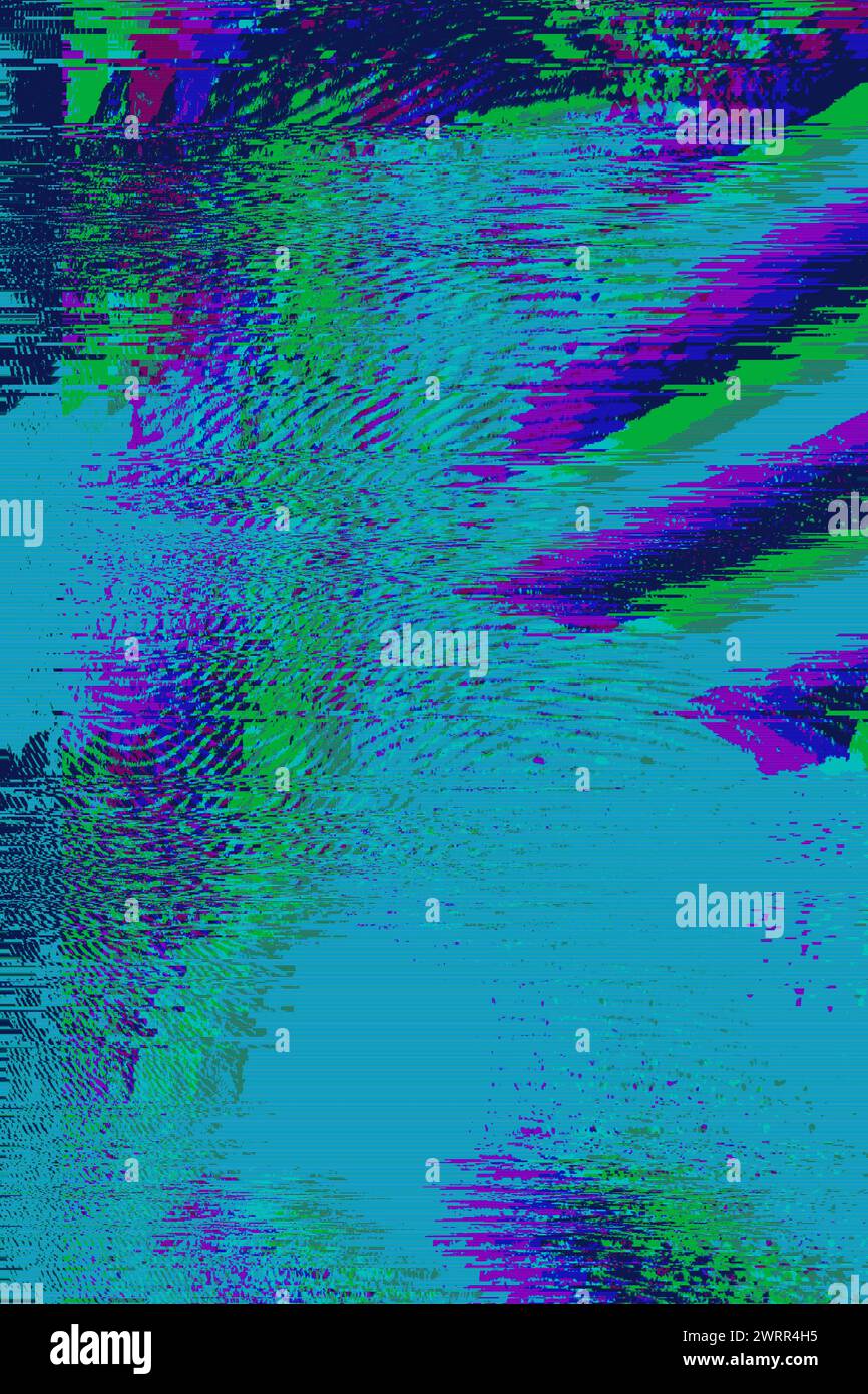 Abstract background with interlaced digital glitch and distortion ...