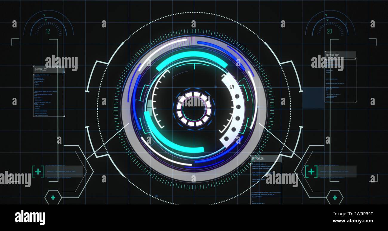 Digital interface with data processing against round scanner against ...