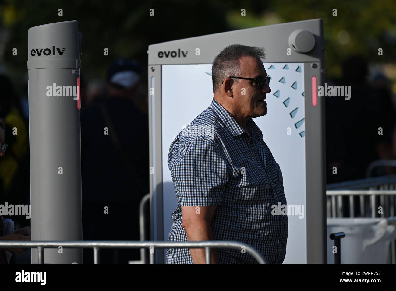 Melbourne, Australia. 14th Mar, 2024. A man passes through security