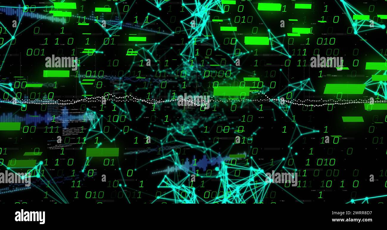 Image of data processing over shapes Stock Photo - Alamy