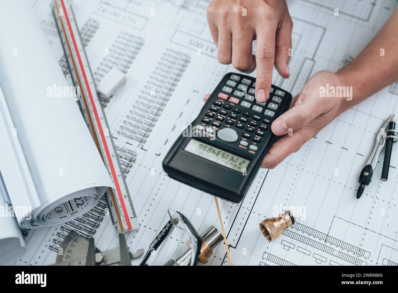 Engineering working with drawings inspection and press calculator on ...
