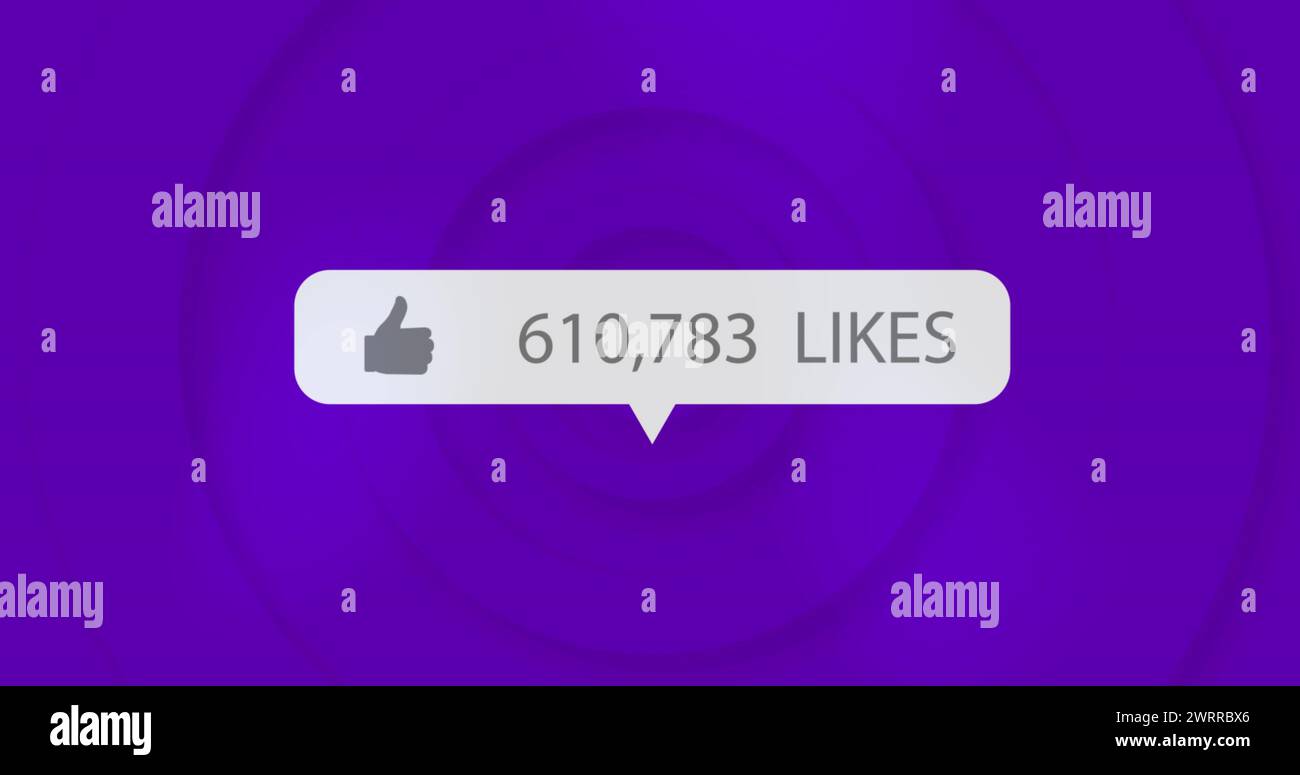 A like button with a large number of likes displayed Stock Photo