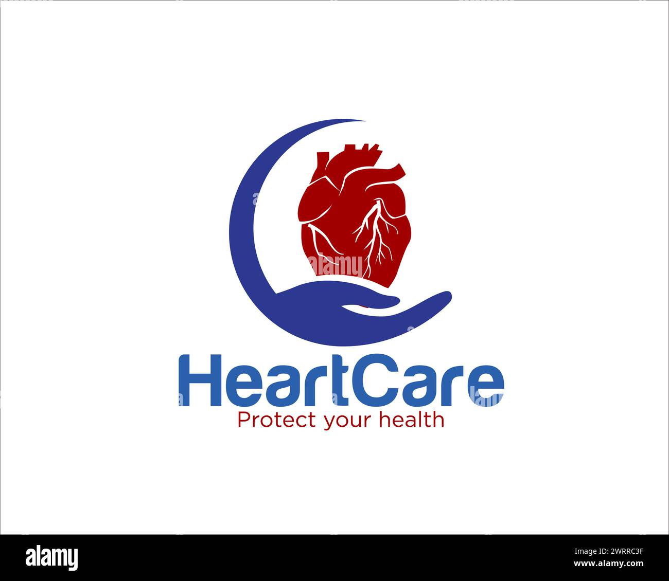 hearth hand care logo designs for medical protection logo Stock Vector