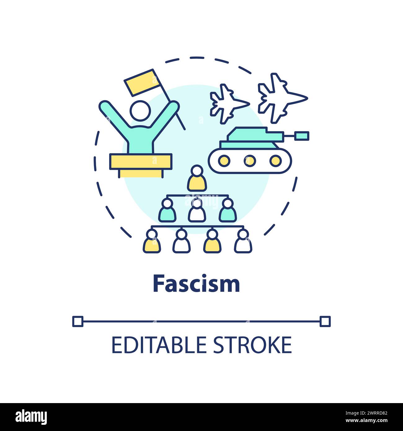Faschism ideology multi color concept icon Stock Vector