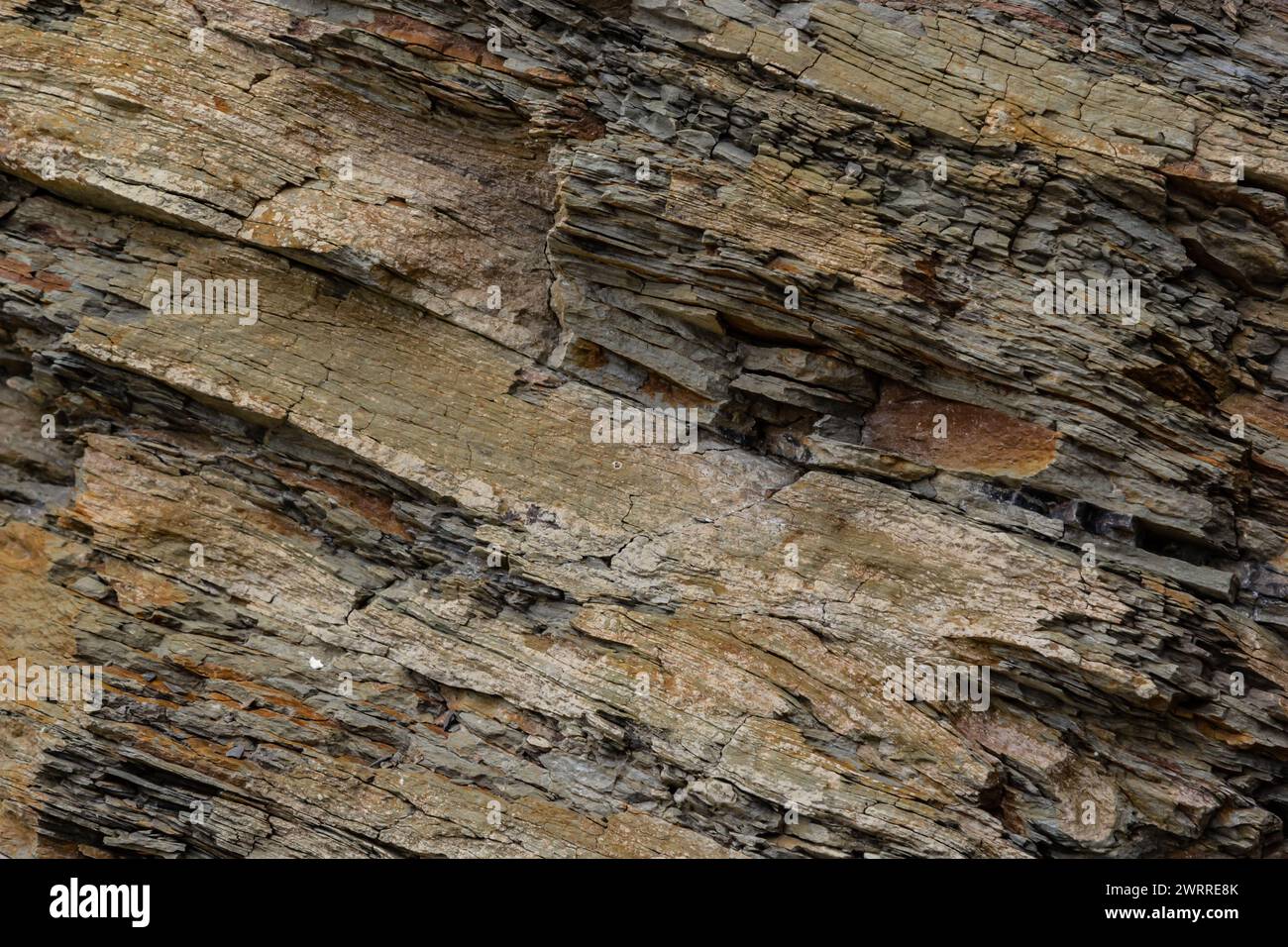 Rough rocky mountain texture. Sedimentary rock texture. Stock Photo