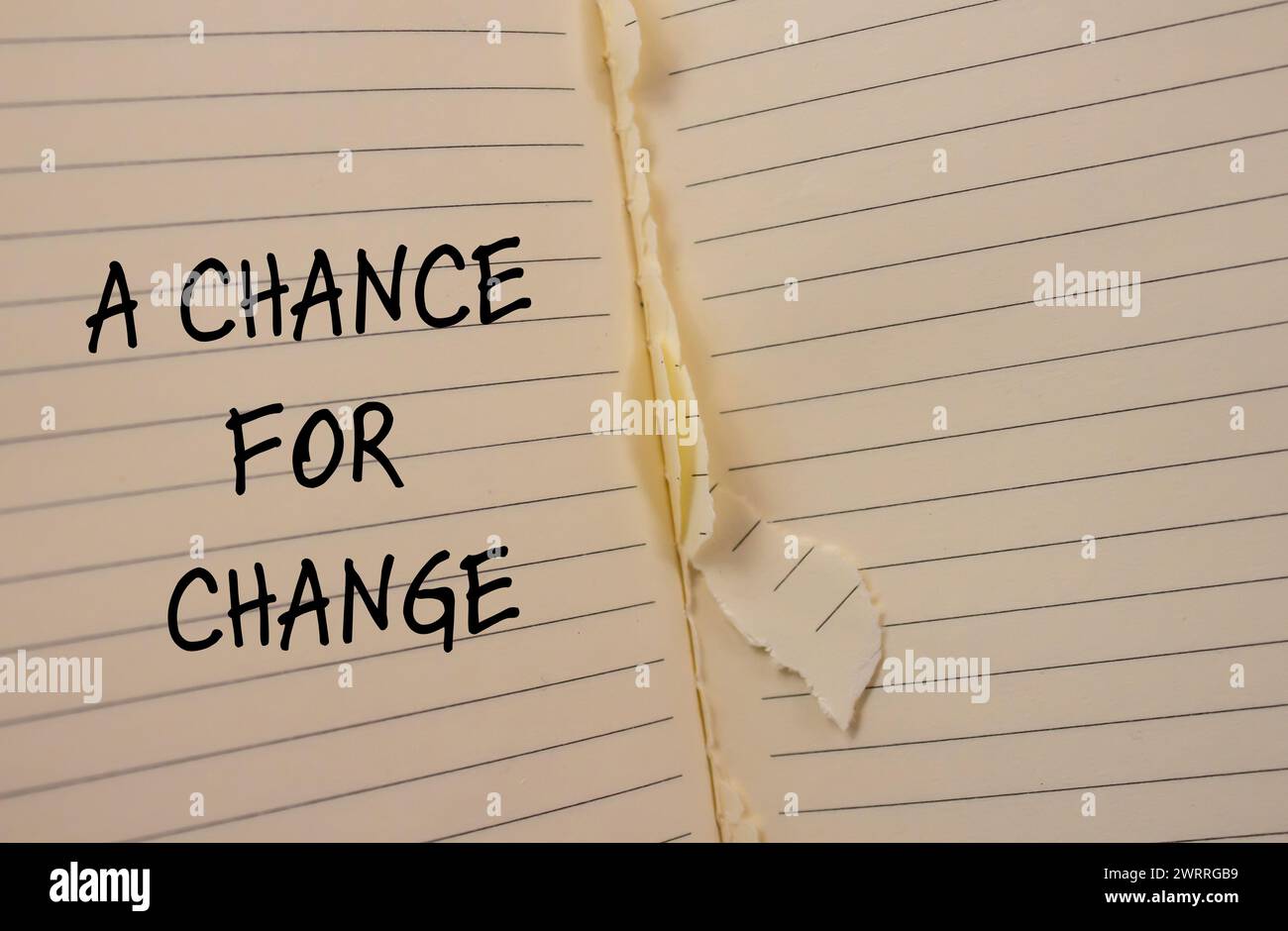 A chance for change words written on paper. Conceptual symbol. Copy ...