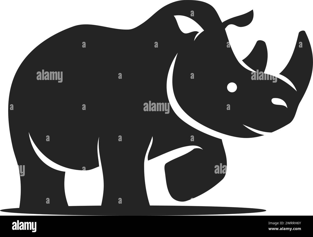 Rhino Logo template Isolated. Brand Identity. Icon Abstract Vector graphic Stock Vector