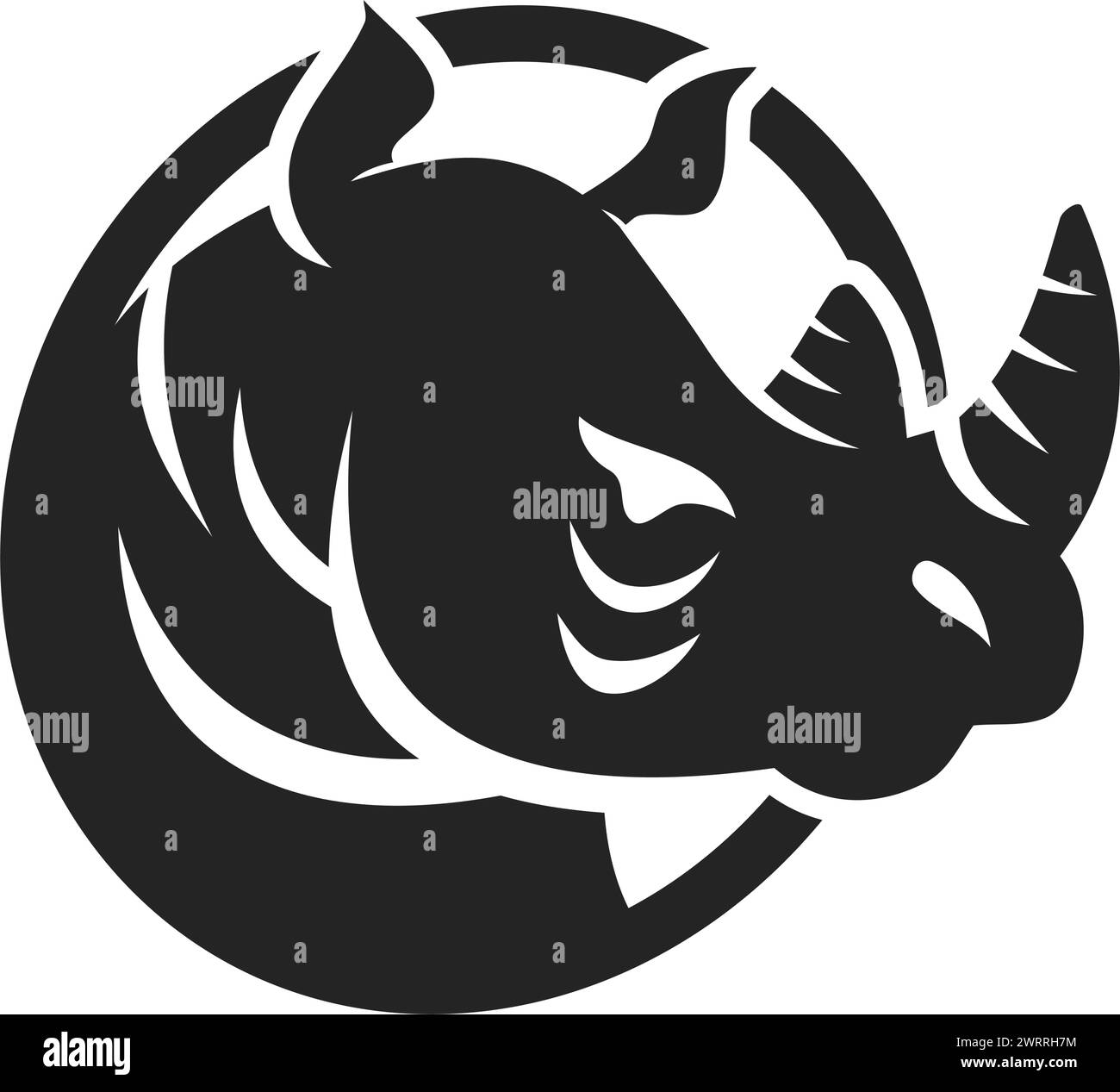 Rhino Logo template Isolated. Brand Identity. Icon Abstract Vector graphic Stock Vector