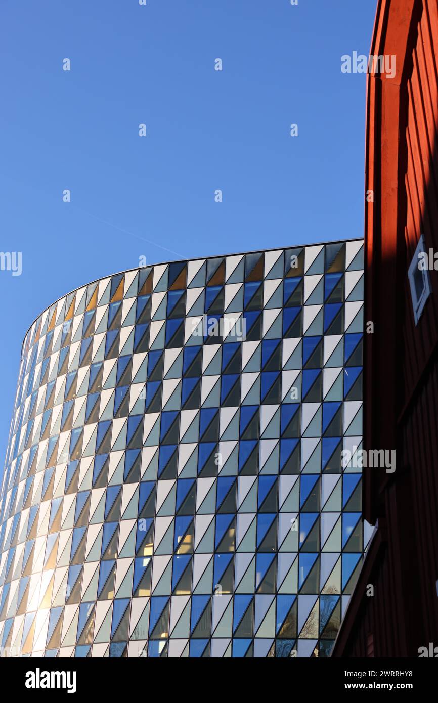 The spectacular building Aula Medica at the Karolinska Institute. A world-renowned medicine research institute. Designed by Wingardh Architect. Stock Photo