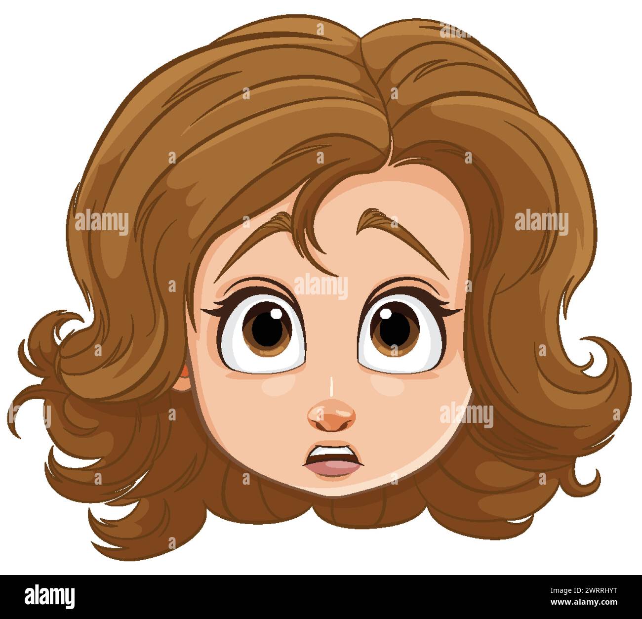 Vector illustration of a girl with a surprised expression. Stock Vector