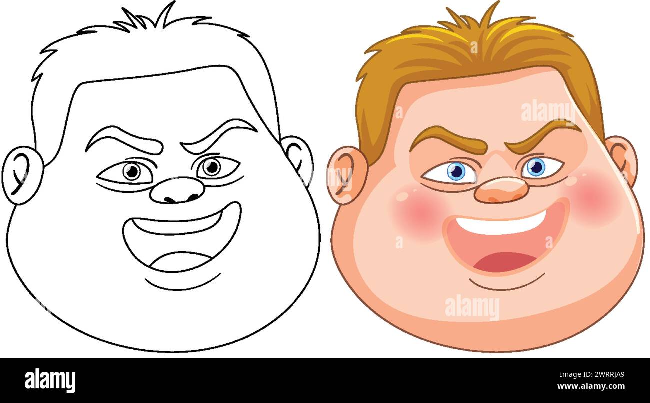 Two stages of a cartoon character illustration Stock Vector Image & Art ...