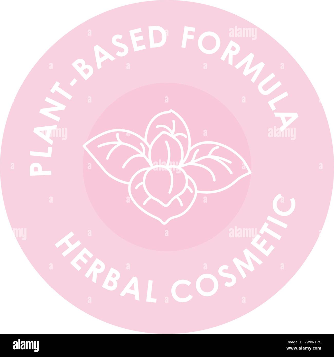 Plant based formula, herbal cosmetic package logo Stock Vector