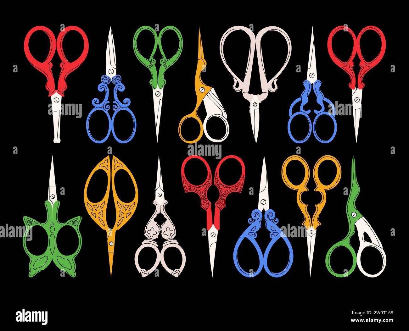 Colorful scissors for creativity Stock Vector