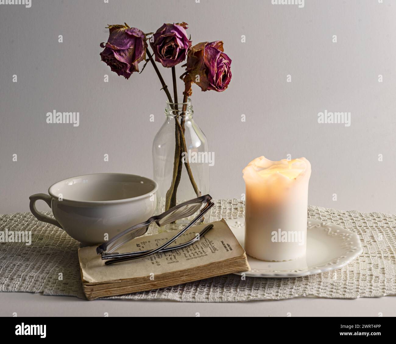 still life on a light background, various objects, healthy organic ...