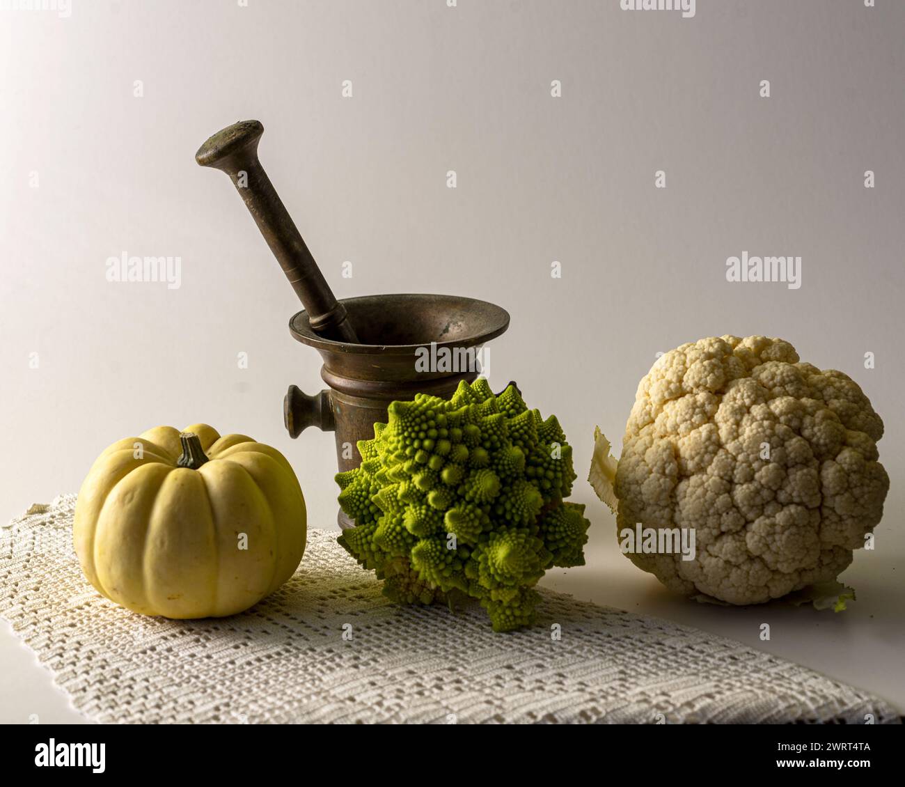 still life on a light background, various objects, healthy organic ...