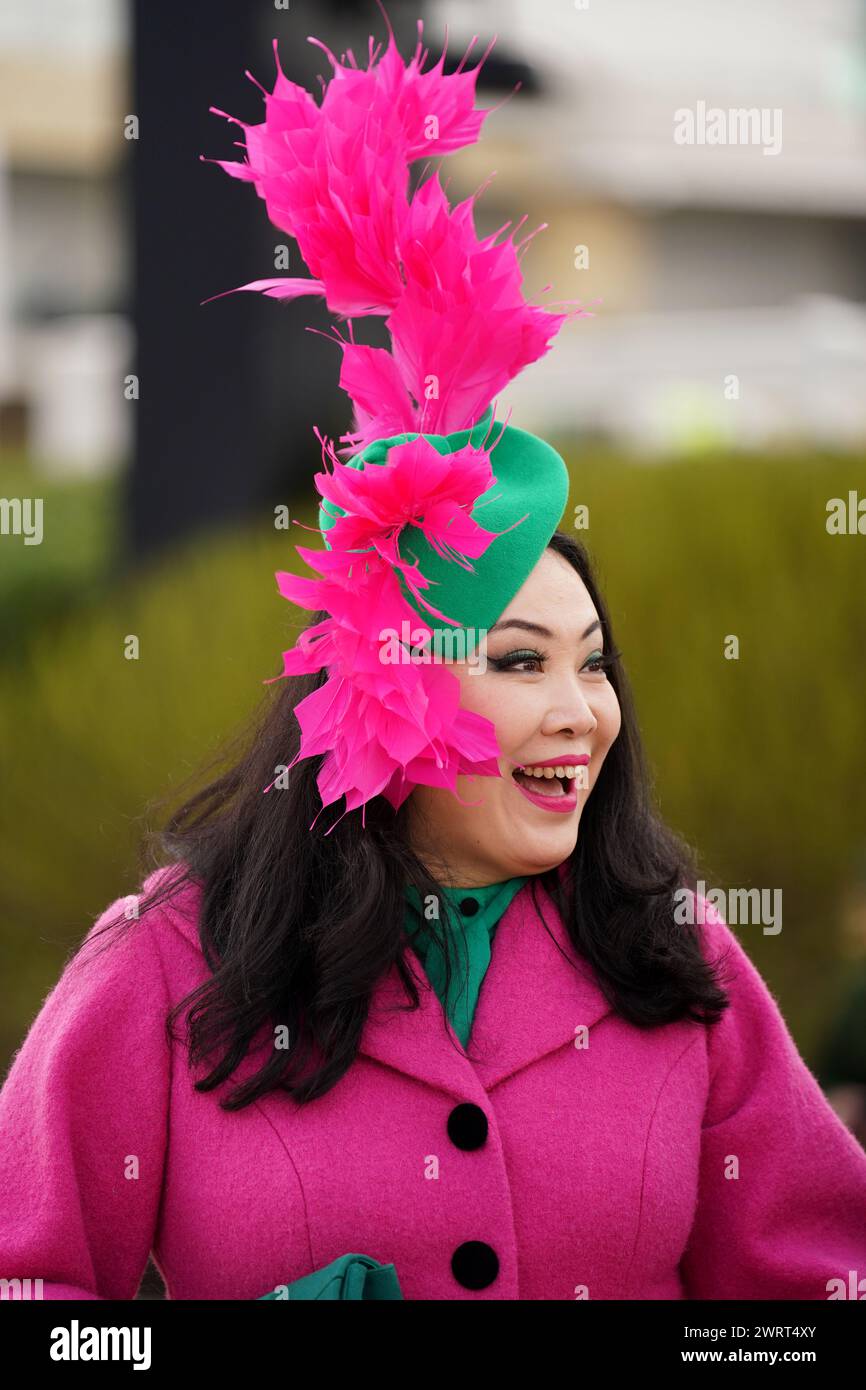 Racegoers arriving on day three of the 2024 Cheltenham Festival at ...