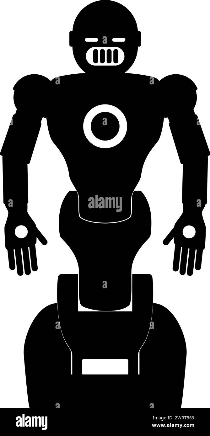 Illustration of Robot Icon in Flat Style. Children Toy Stock Vector ...