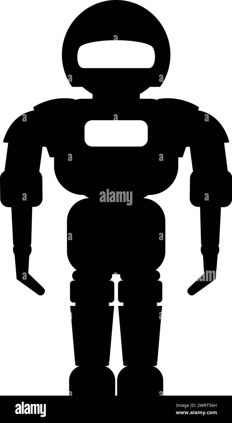 Illustration of Robot Icon in Flat Style. Children Toy Stock Vector ...