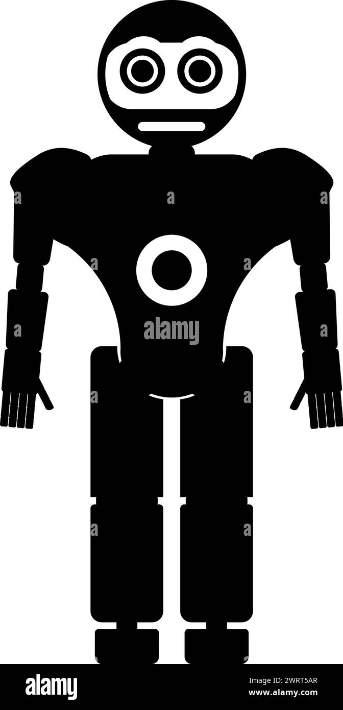 Illustration of Robot Icon in Flat Style. Children Toy Stock Vector ...