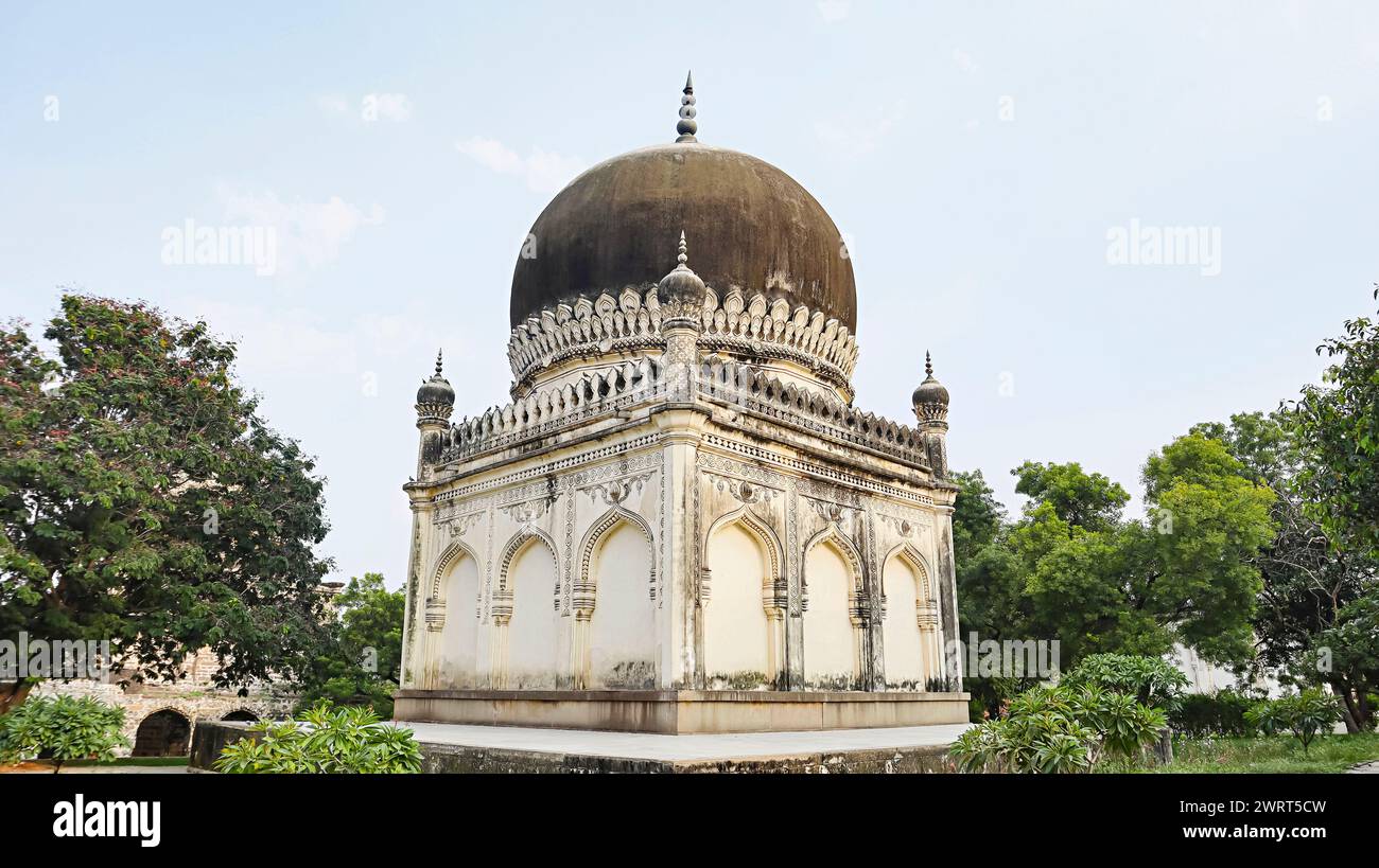 Unkown Tombs in the Campus of Qutub Shahi Tomb, Hyderabad, Telangana, India. Stock Photo